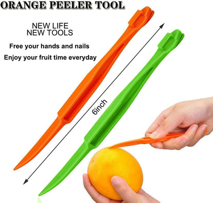 Orange Peeler Tools Citrus Peel Cutter Easy Fruit Vegetable Slicer Lemon Opener Remover Fruit Tool Kitchen Utensils Gadgets (2PCS Dual)
