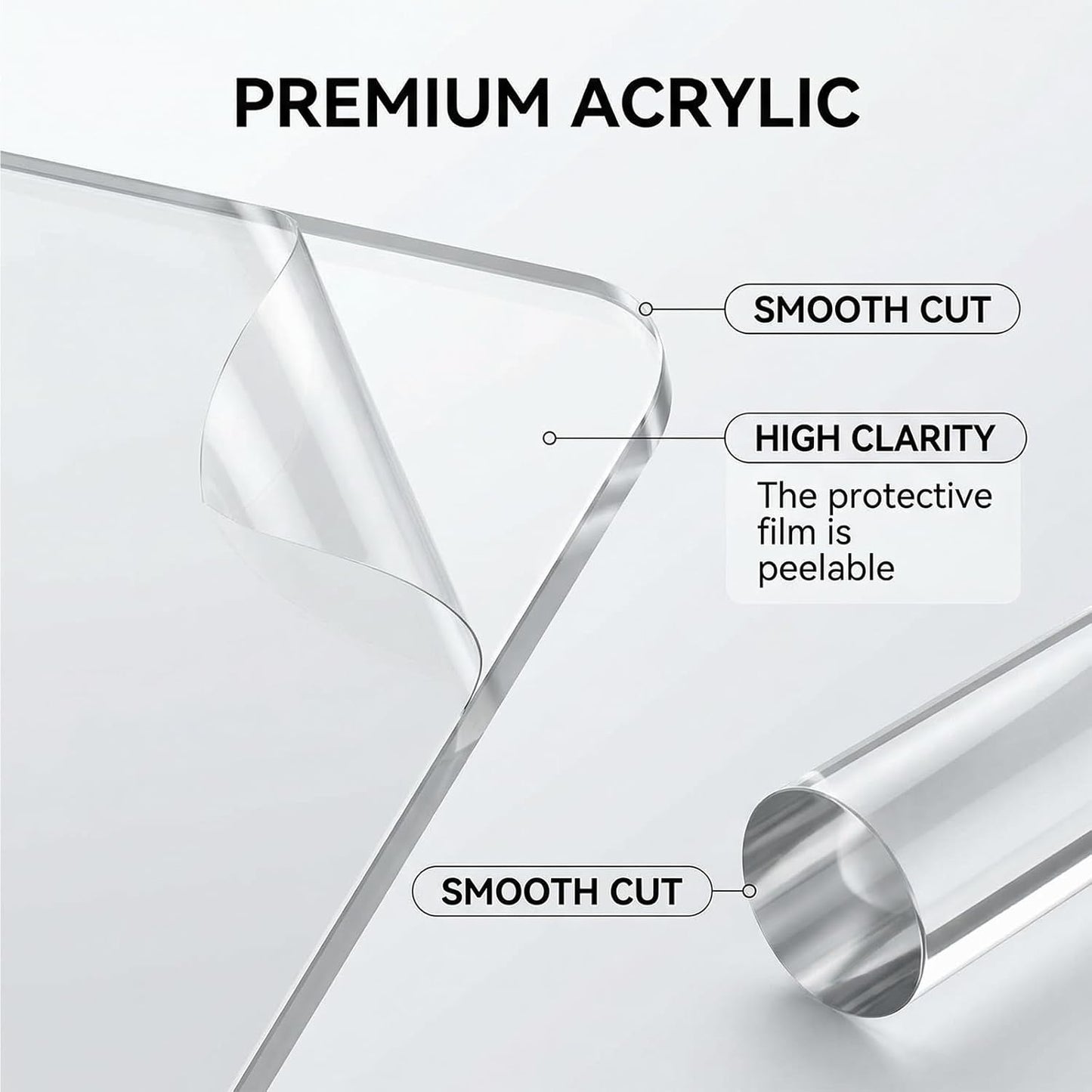Polymer Clay Cutter Tools, Acrylic Roller Pin, 5 Pieces Flexible Clay Cutters, Ceramic Cutters Slicer Kit Clear Rectangle Sheet Press Board Wire Texture Set Needle Detail Modelling Supplies