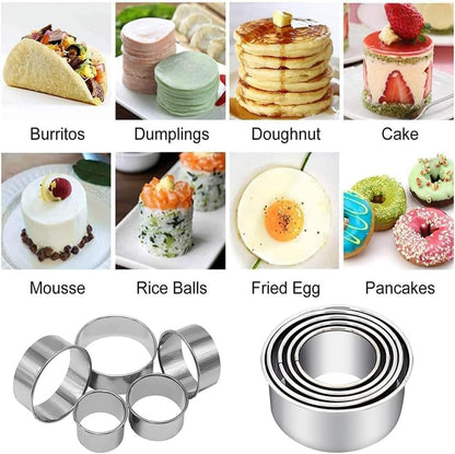 Biscuit Cutters Set, Round Cookie Cutters, Stainless Steel Dumpling Cutters,Cake Pastry Cutters,Scone Cutters Molds for Cooking Baking (3Pcs, Plain Edge)