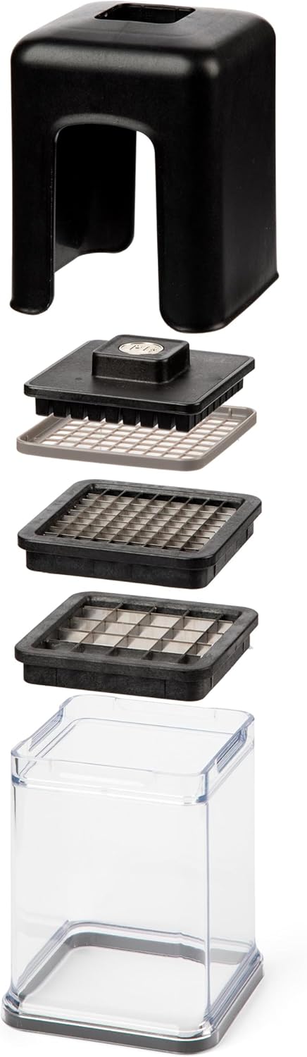 PL8 Professional Fry Cutter, Perfect Fries and Veggie Sticks in One Easy Motion, Includes Regular and Thick Cut Blades