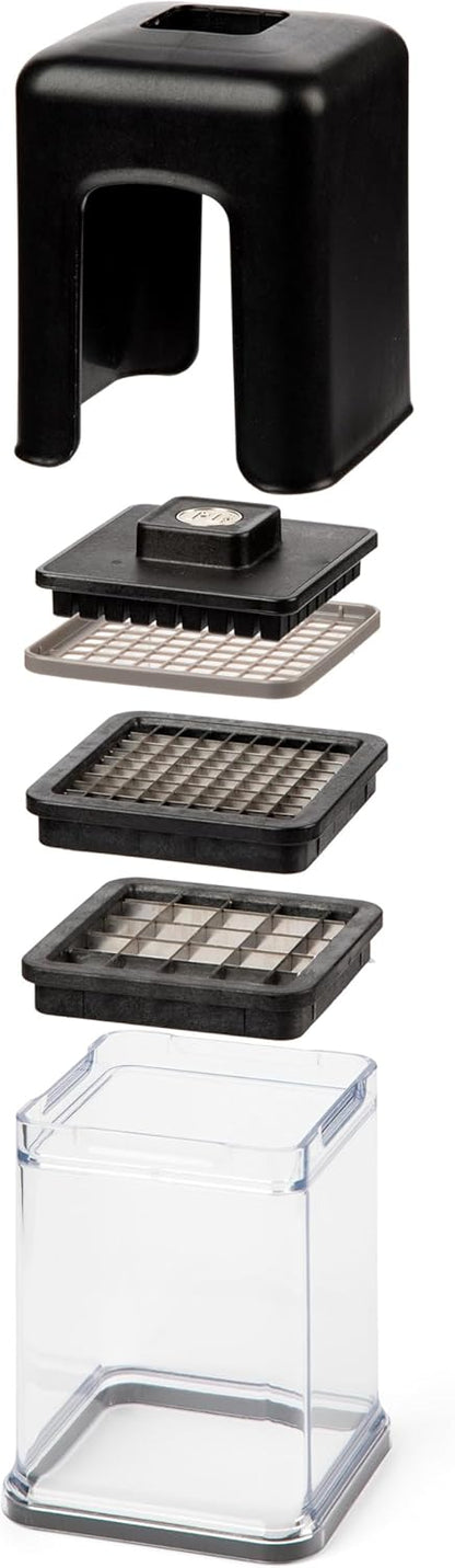 PL8 Professional Fry Cutter, Perfect Fries and Veggie Sticks in One Easy Motion, Includes Regular and Thick Cut Blades