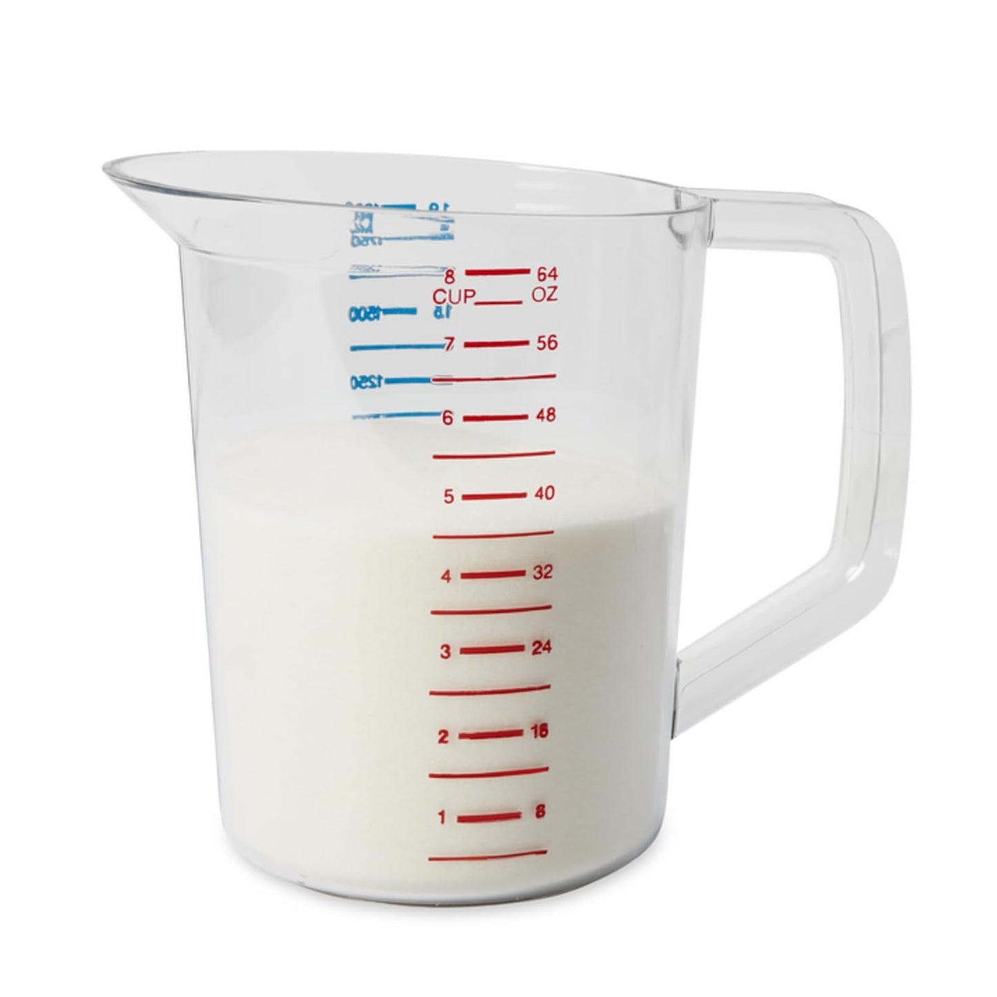 Rubbermaid Commercial Products Bouncer Clear Measuring Cup 2-Cup/0.5-Quart Clear Strong Food Grade Easy Read for Liquid/Dry Ingredients for Home/Professional Kitchen