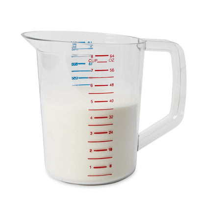 Rubbermaid Commercial Products Bouncer Clear Measuring Cup 2-Cup/0.5-Quart Clear Strong Food Grade Easy Read for Liquid/Dry Ingredients for Home/Professional Kitchen