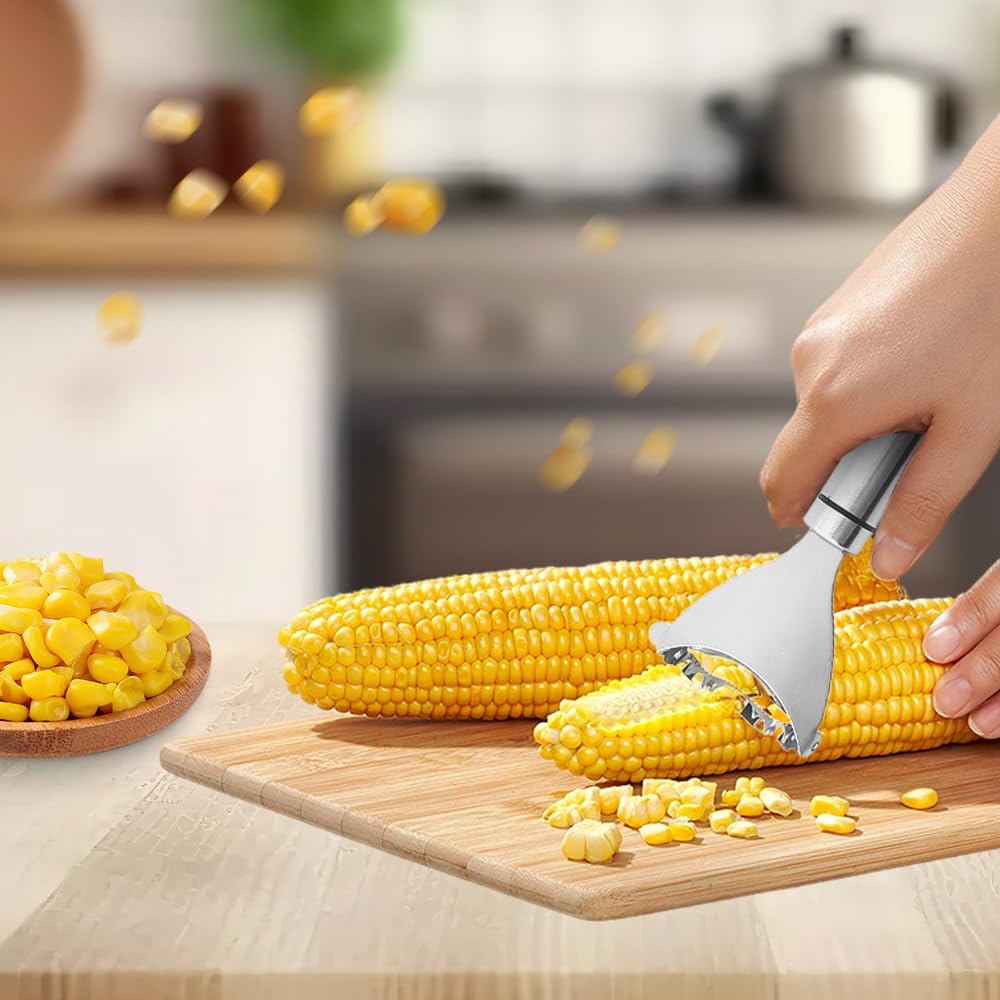 2026 Upgraded Corn Peeler, Stainless Steel Corn Cob Stripper Tool Corn Thresher from the Cob, Fast Corn Cob Separator (4 PCS)
