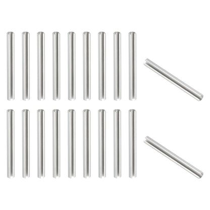 PATIKIL Slotted Spring Pin, 50 Pcs 1/8" x 3/4" (3.2mm x 20mm) 304 Stainless Steel Split Roll Pins Spring Dowel for Home Improvement Automotive Machine Repair, Silver - Colors A