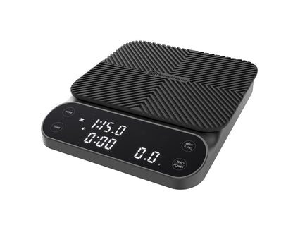 Maestri House S3 Coffee Scale with Timer, 3kg/0.1g Rechargeable Digital Scale, 3 Brew Modes, Adjustable Ratios & Flow Rate Display, Barista-Grade for Pour-Over, Espresso, French Press – Black