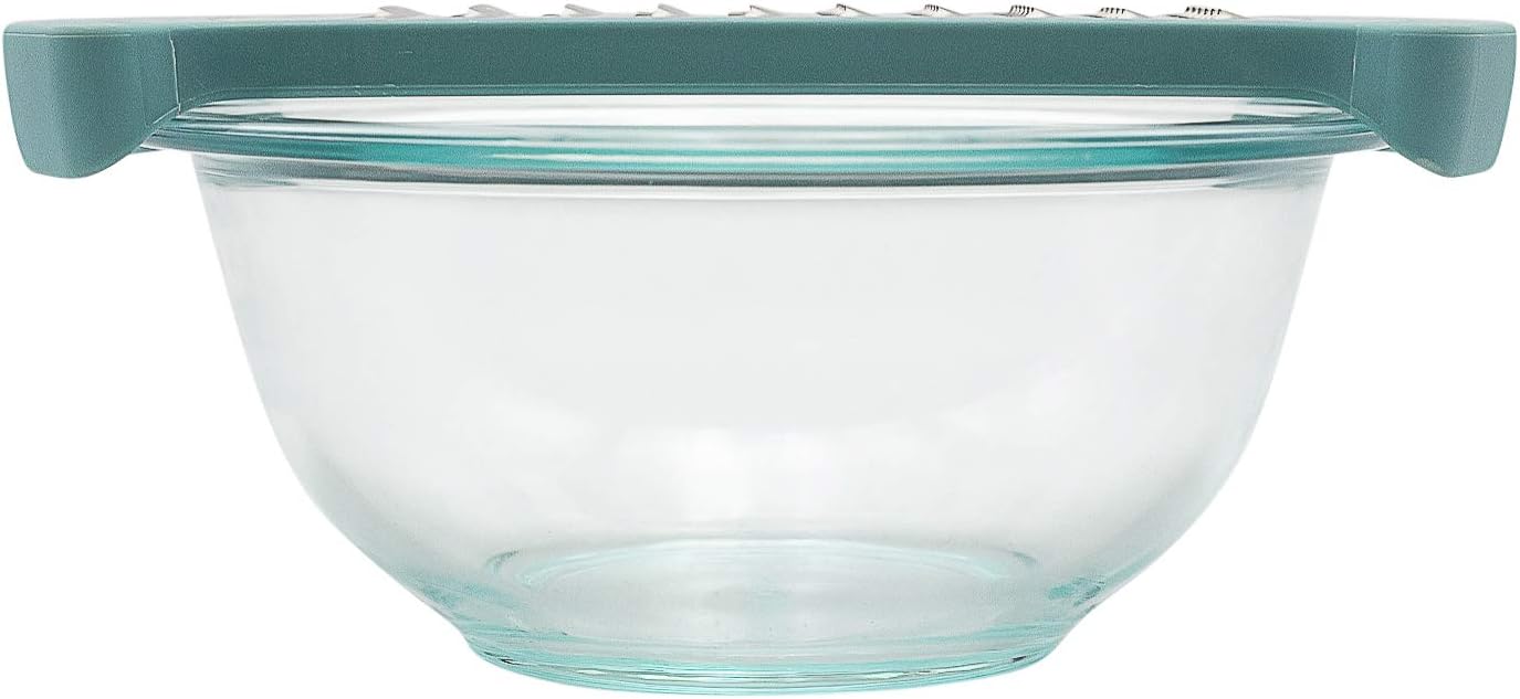 Microplane Mixing Bowl Grater - Extra Coarse Grater for Cauliflower Rice - Purist Blue