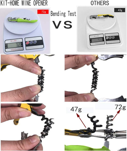 Kit-Home Professional Waiter Corkscrew Wine Openers Set (4 PCS),Upgraded with Heavy Duty Stainless Steel Hinges Wine Key for Restaurant Waiters, Sommelier, Bartenders