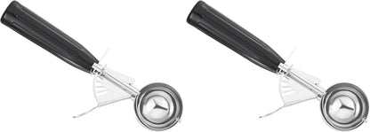 PATIKIL 3/4 Ounce Ice Cream Scoop with Trigger, Stainless Steel Portion Cookie Scoop with Thumb Trigger for Cookie Dough Cupcake Batter Baking, Purple 22ML