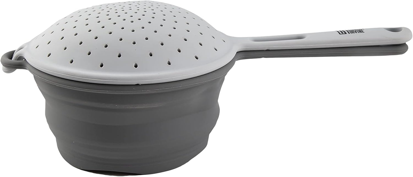 Cambridge Robert Irvine 2-in-1 Collapsible Colander, 0, BLACK