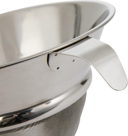 Restaurantware Fine Mesh Strainer Set of 3 Different Sizes with Silicone Handle Stainless Steel Extra Fine Mesh Strainer Heat-Resistant Handle Dishwasher-Safe for Rice, Quinoa, Pasta