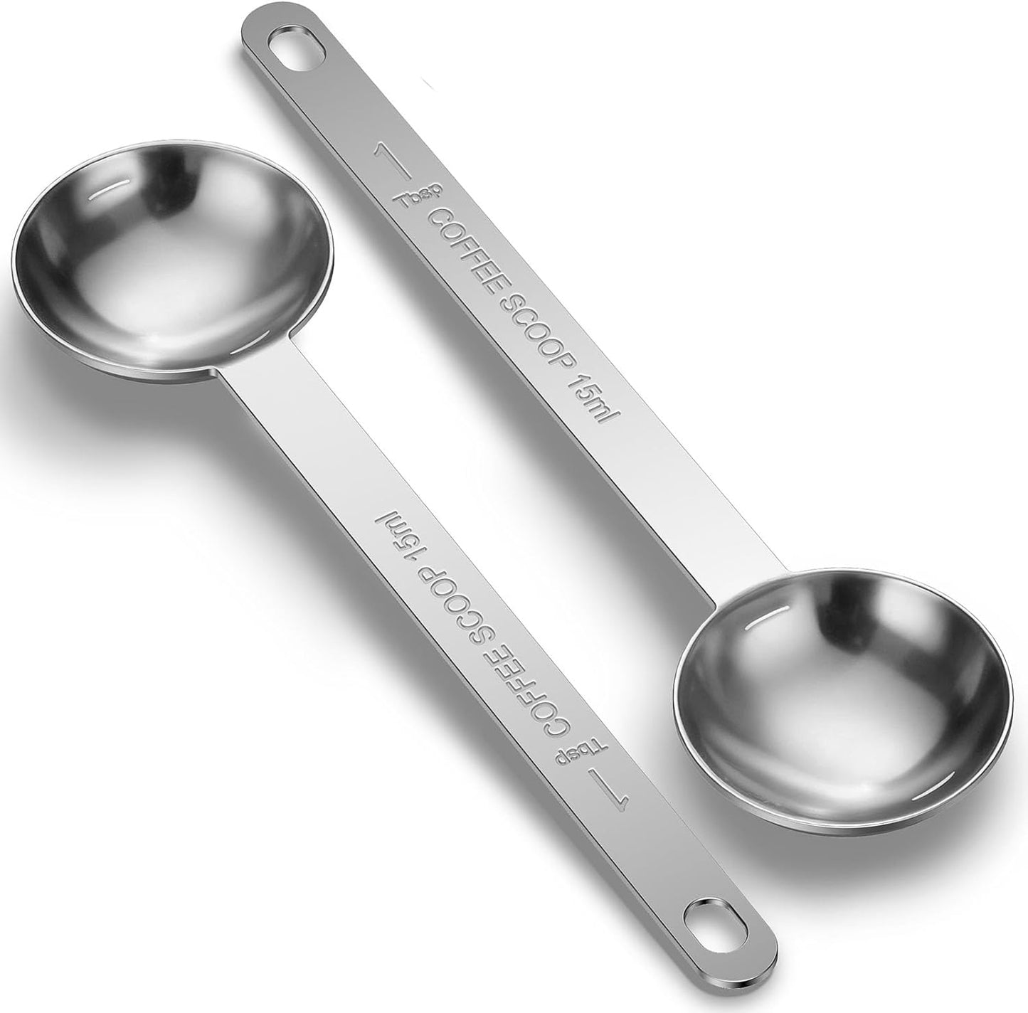 4PCS Coffee Scoop Spoons, 15ML (1 Tablespoon) Stainless Steel Measuring Spoons with Long Handle, Durable Coffee Scoopers for Ground Coffee, Tea and Baking Powder