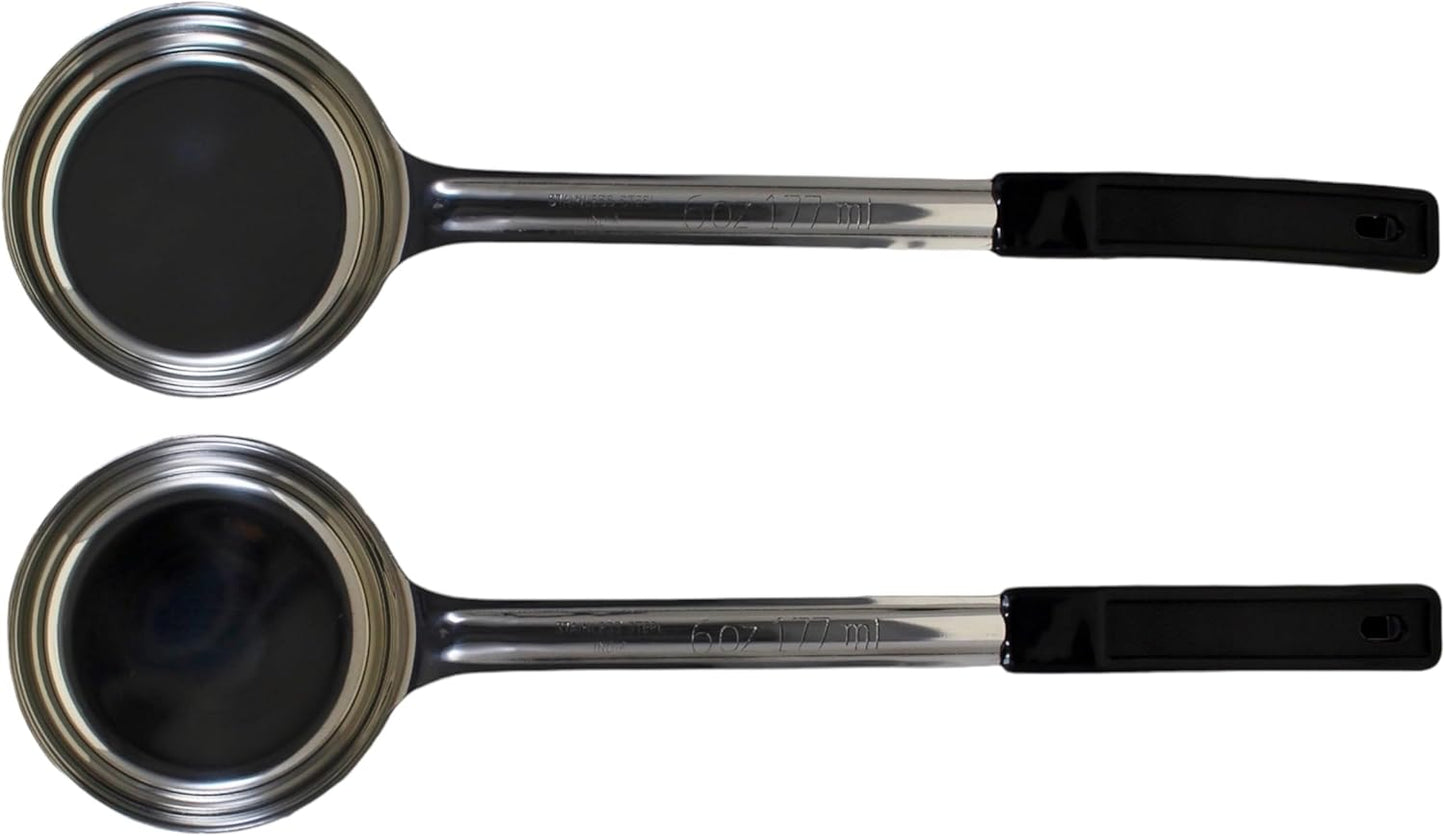 8 Ounce Solid Stainless Steel Portion Control Ladle Spoon for Measuring and Serving; Commercial Grade Serving Scoops [Pack of 2]