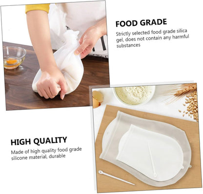 Zerodeko 2pcs Food-grade Silicone Dough Kneading Bags Cable Tie Thickened Non-stick Pastry Blender Pouch for Baking and Marinating Kitchen Supplies