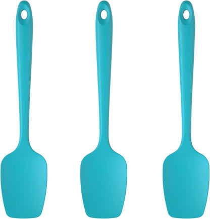 U-Taste Silicone Spoon Spatula Set, 600ºF High Heat Resistant Food Grade Flexible Rubber Scraper, Cooking Mixing Baking Kitchen Utensils Set of 3 (Multicolors)