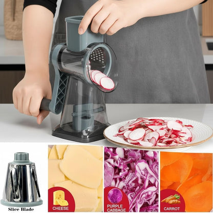 YOUCZON Rotary Cheese Grater Multi-Purpose Stainless Steel Cheese Shredder - Cheese Grater With Handle Effortless Grating of Carrots, Potatoes, Vegetables, and Fruits (Red)