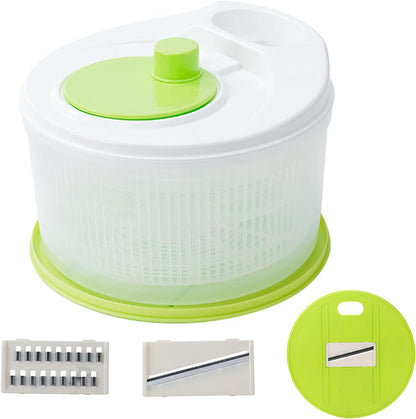 Salad Spinners Best Rated Lettuce Spinner Vegetable Washer 2-in-1 Quick Dehydration, Slicing and Shredding