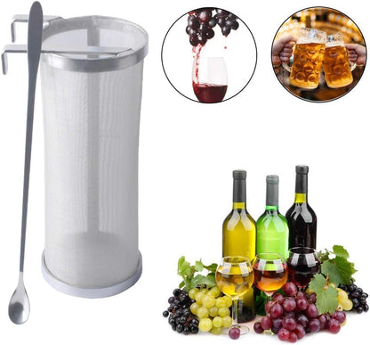 Gekufa 4×10 Inch Hop Spider 300-Micron Stainless Steel Hop Filter with Spoon – Homebrew Strainer for Beer Brewing, Tea, Coffee, Compost Tea (4×10 inch)