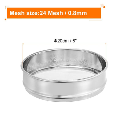 PATIKIL 40 Mesh Lab Sieve, 8" Diameter Test Sieve 304 Stainless Steel Wire Cloth (0.45mm) for Industrial Laboratory - Colors B