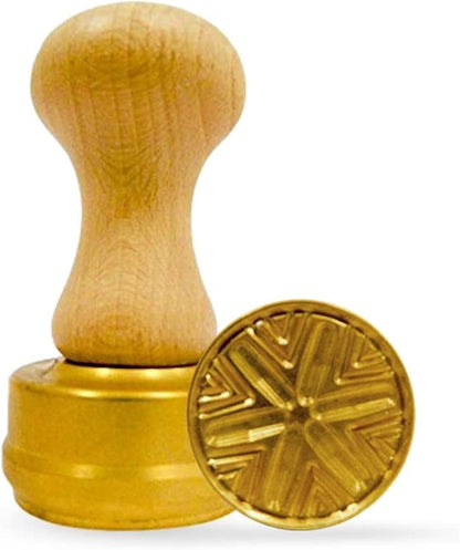La Gondola Homemade Ravioli Stamp - Square Festooned 1.77x1.77in | Italian Pasta Making Tool for Home and Business | Brass & Natural Wood | Easy to Use Ravioli Stamp | Ravioli Cutter Made in Italy