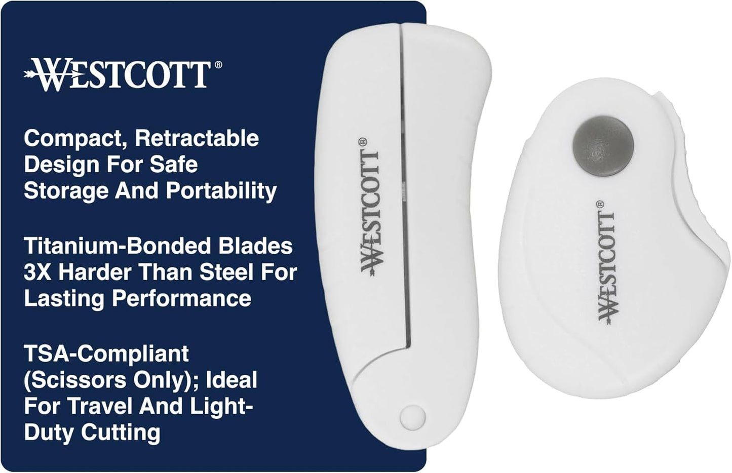 Westcott 5-Inch Micro-Tip Fabric Scissors with Titanium-Bonded Blades - Craft Scissors for Paper and Fabric, Sewing, and More
