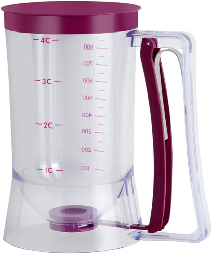 CHuangQi Cake Batter Dispenser for Pancake Cupcake Waffles, Perfect Baking Tool with Measuring Label