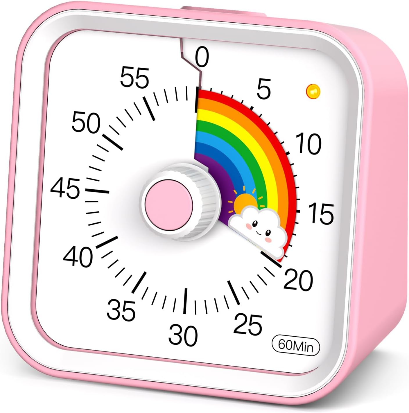 Visual Timer for Kids with Pause Function, 60 Minute Countdown Timer for Kids Desk Study, Teaching, Kitchen Cooking, Office Meetings, Time Management for ADHD (White)