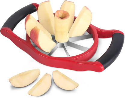 Newness Apple Cutter Slicer, 12-Slice Durable Heavy Duty Corer, Greatly Quicken Slicing Divider, Wedger, Fruits & Vegetables Slicer for Apple, Pear and More, Black