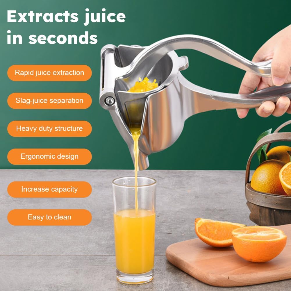 Juicer Manual,Manual Juicer Hand Press,Exprimidor De Limones Acero Inoxidable,Lime Squeezer for Beer Bottle,Ultimate Juice Squeeze,Lemon Squeezer(Silver)