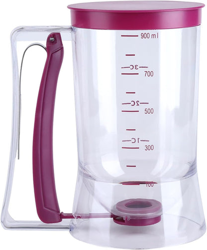 Pancake Batter Dispenser, Cupcake Batter Dispenser Biscuit Separator with Measuring Label Kitchen Baking Tool for Cupcakes, Waffles, Muffin Mix, Cake or Any Baked Goods
