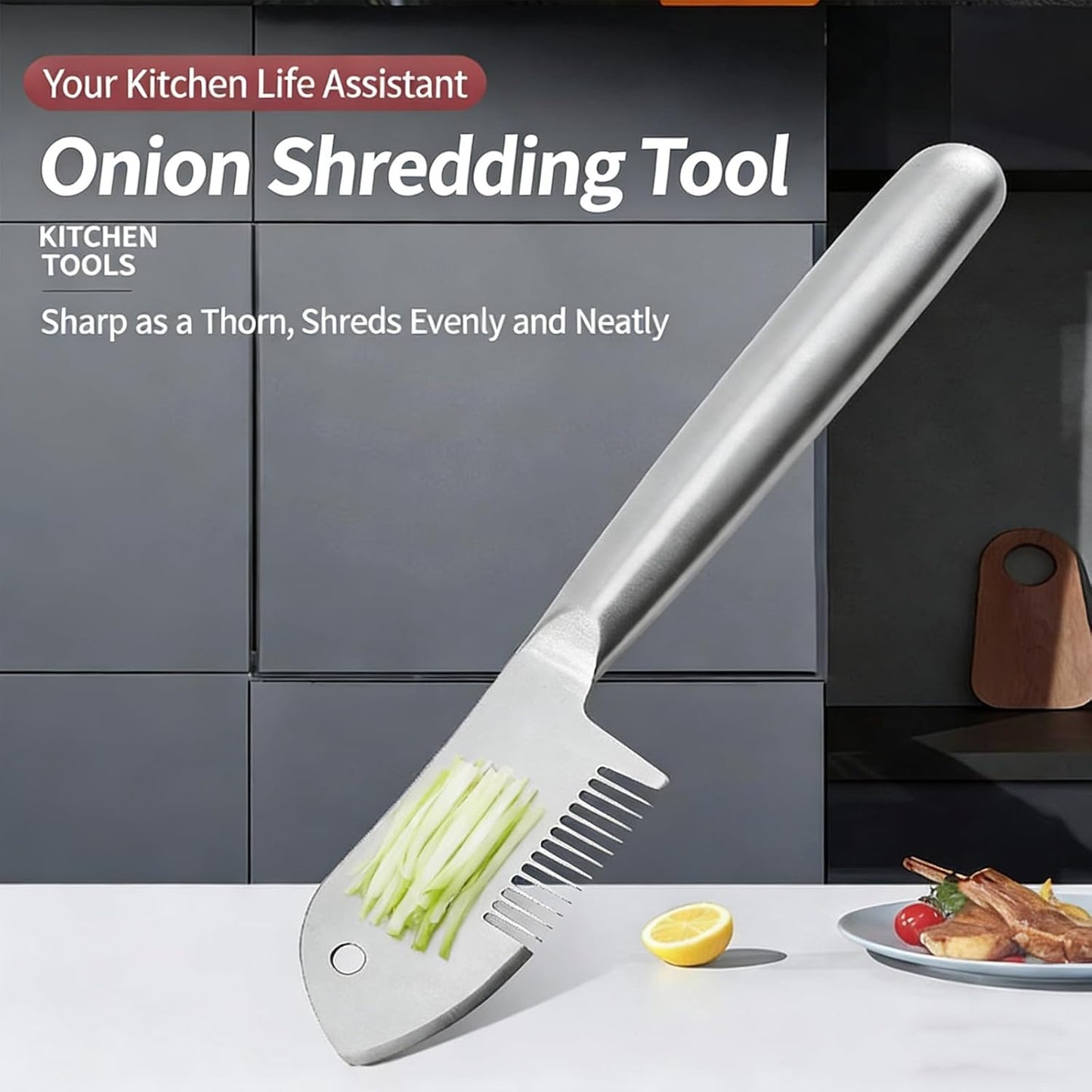 Stainless Steel Multi-purpose Julienne Peeler, Vegetable Julienne Slicer Quick & Easy Kitchen Shredder Tool, Precision Julienne Blade, Comfortable Handle & Hanging Hole for Fruit, Carrot (1Pcs)