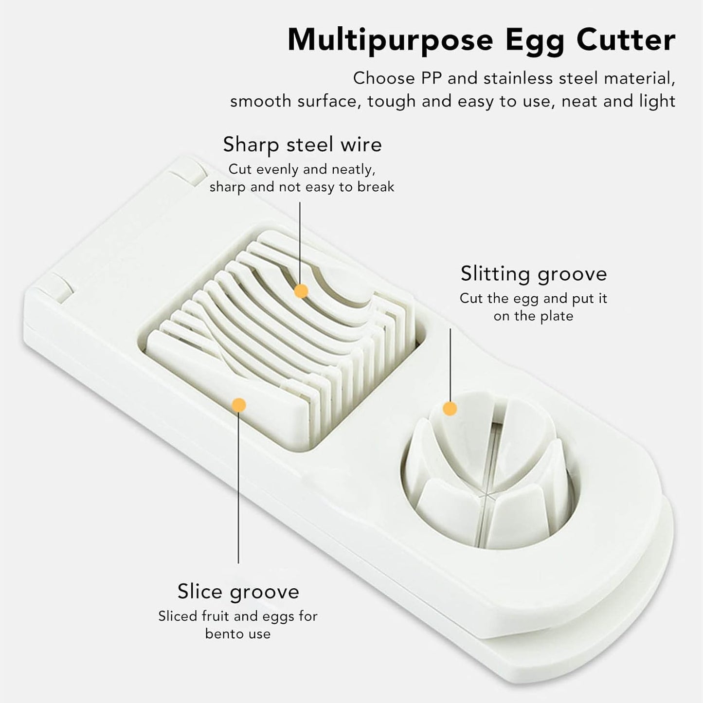 Egg Slicer Cutter, 2 in 1 Small Fruit Banana Slicer Strawberry Egg Cutter Home Kitchen Bar Tool Upgraded Egg Slicer Heavy Duty Aluminium Slicer Egg Slicer for Hard Boiled
