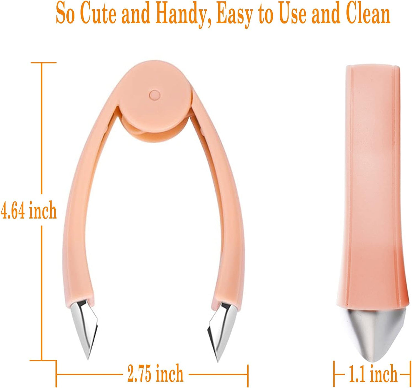 Strawberry Huller Stem Remover Tomato Corer Potato Tweezers Carrot Cutter Pineapple Peeler Clip for Fruit and Vegetable (Orange)