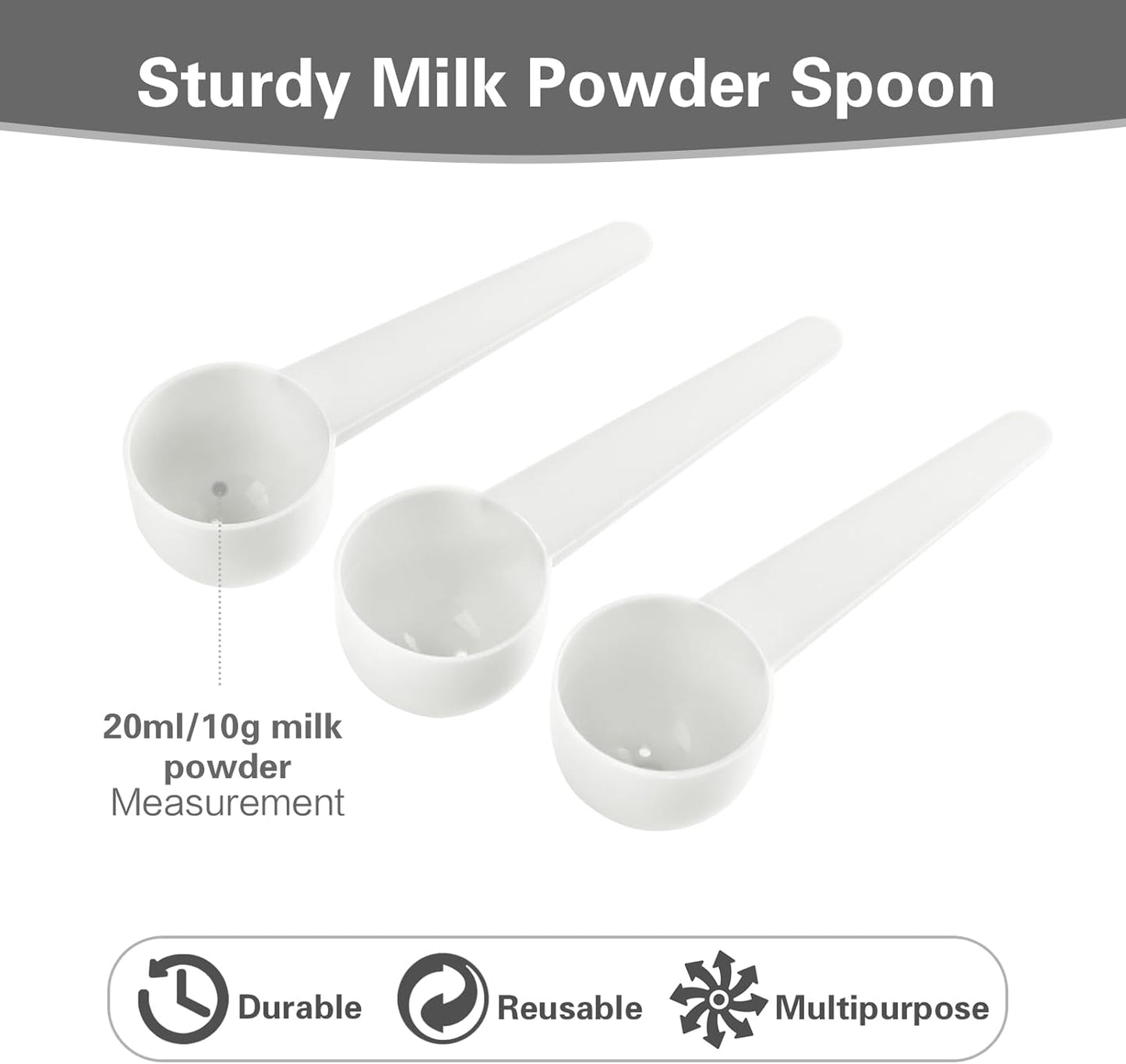 6 Pack Plastic Scoops, 20ml Measuring Spoon with Bottom Hole, Scoop Spoon for Coffee, Protein, Milk Powder (Pink)