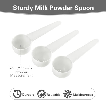 6 Pack Plastic Scoops, 20ml Measuring Spoon with Bottom Hole, Scoop Spoon for Coffee, Protein, Milk Powder (Pink)