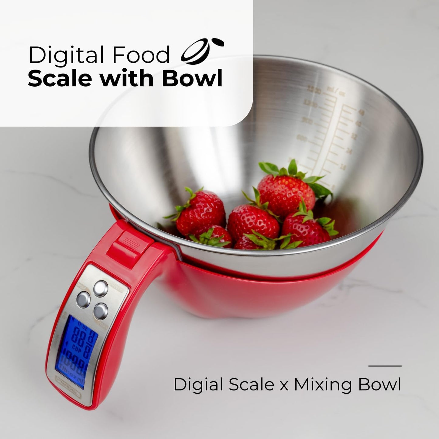 Fradel Digital Kitchen Food Scale with Bowl - 11lb, Grams & Ounces - Removable, Dishwasher-Safe Mixing Bowl - Black