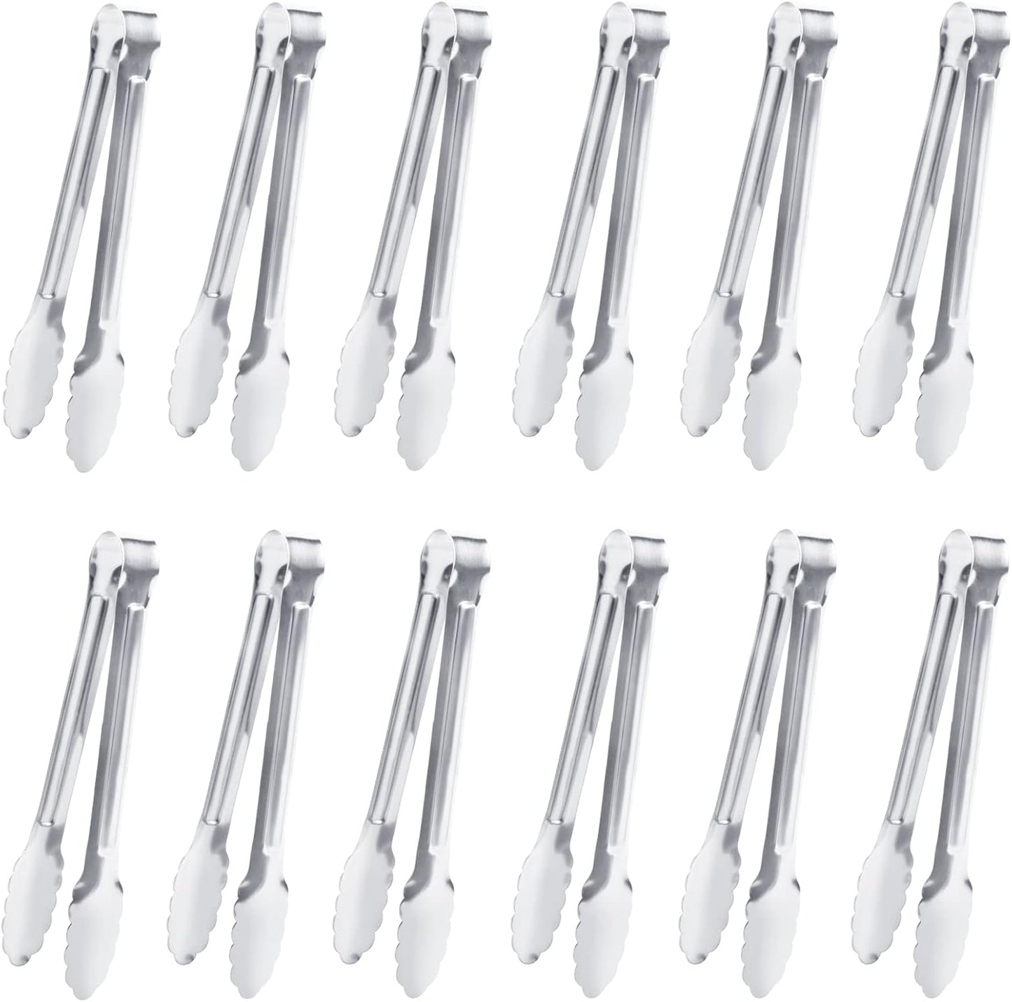 6 Pack Serving Tongs Kitchen Tongs, Buffet Tongs, Stainless Steel Food Tong Serving Tong, small tongs