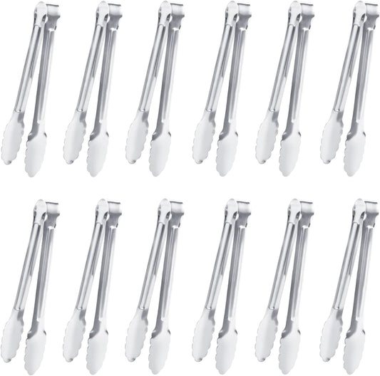 6 Pack Serving Tongs Kitchen Tongs, Buffet Tongs, Stainless Steel Food Tong Serving Tong, small tongs