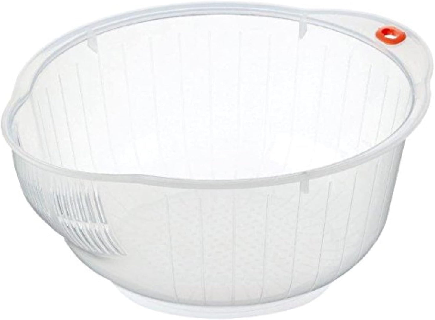 Inomata Japanese Rice Washing Bowl with Strainer, 2.5-Quart Capacity