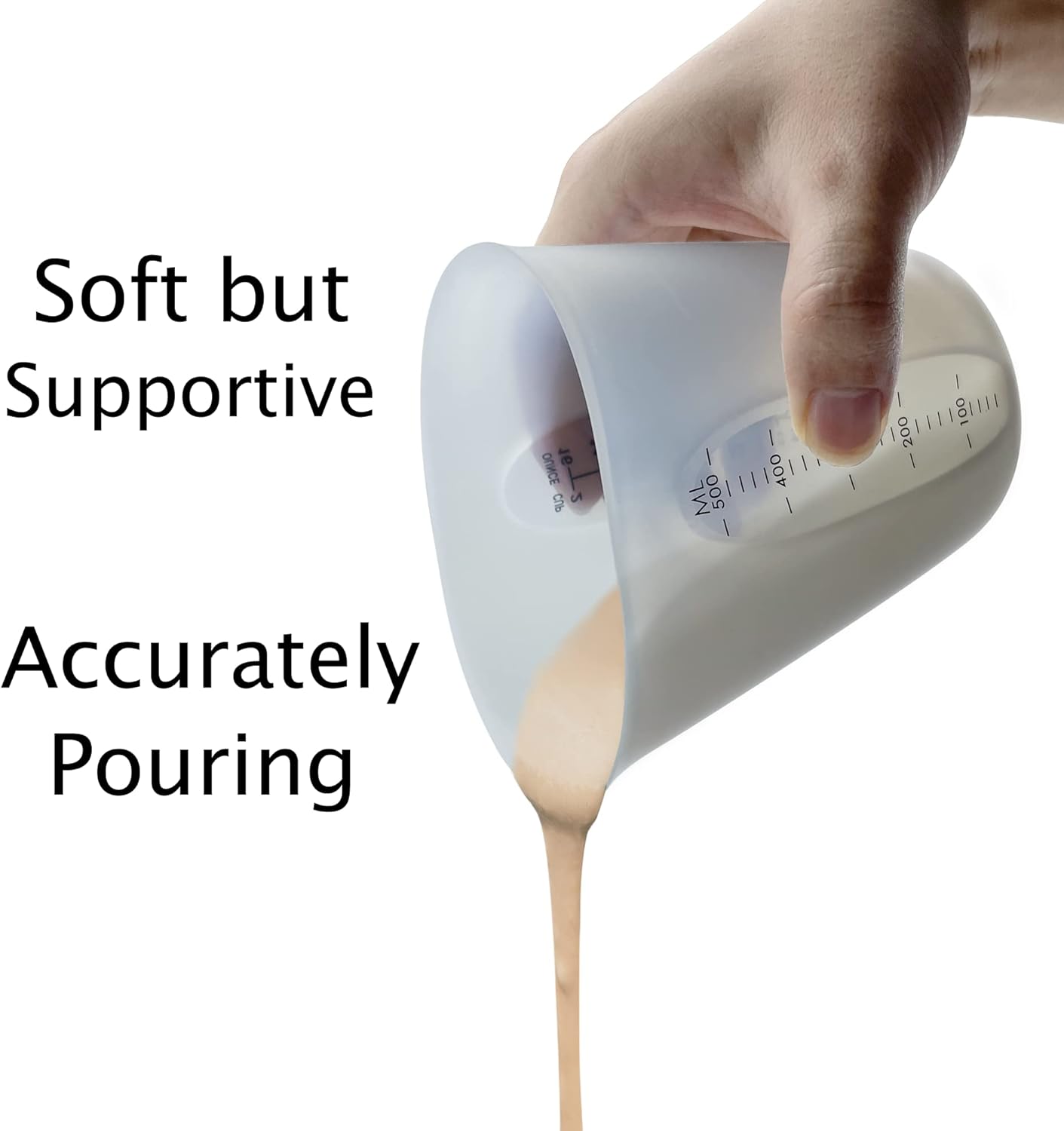 Silicone Measuring Cups, Blender, Liquid, Paint and Resin Mixing (16oz & 8oz), Squeeze, Pour Mixing Coffee, Making Cake, Cookies Baking, BPA Free. For Molds, Jewelry Making, Waxing, Easy to Clean