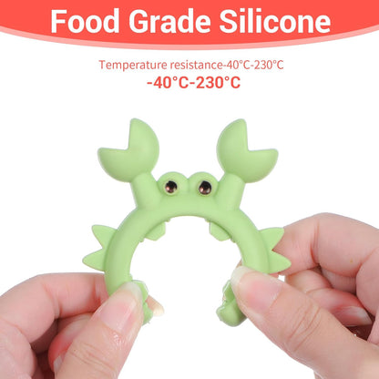 Crab Spatula Holder Crab Shaped Spoon Utensil Holder Kitchen Spatula Daily Use Kitchen Gadget for Cooking Accessories Anti-overflow Clip Red Green 4Pcs
