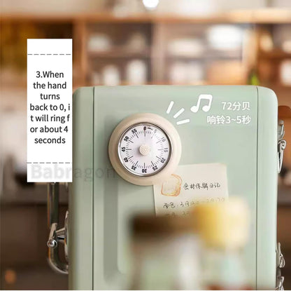 Kitchen Timer, Magnetic Visual Countdown Timer with Loud 72dB Alarm Mechanical Analog Dial for Cooking Baking Home Gym Office