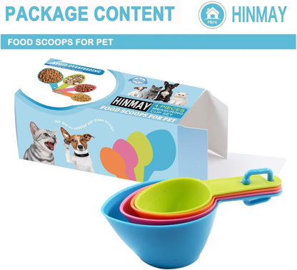 HINMAY Pet Food Scoops Plastic Measuring Cups Set for Dog Cat and Bird Food (Random Color)