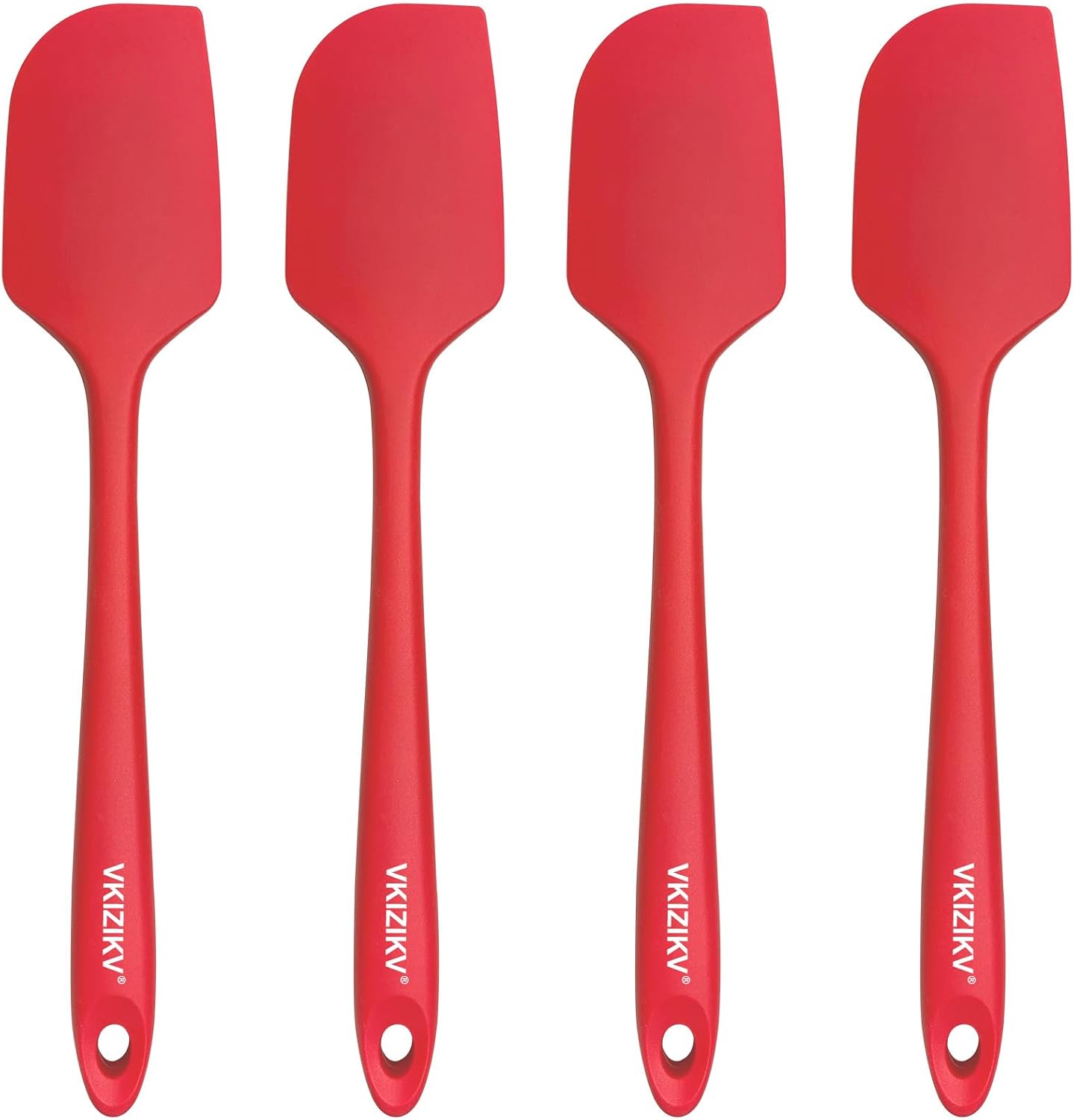 4 Pcs Silicone Spatula Set, 11.4 In, 600°F Heat Resistant Rubber Spatulas for Baking, Cooking & Mixing, Flexible and Non-Stick Kitchen Utensils, Seamless & Dishwasher Safe (Multicolor)