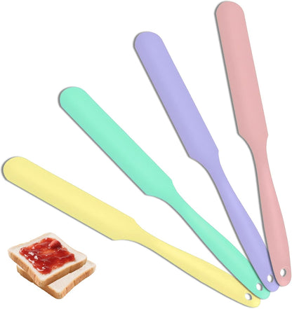 Silicone Jar Spatula, 3Pcs Spatulas Kitchen Set, Heat Resistant Jam Spreader for Baking Mixing Cake Cream Butter Scraper
