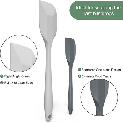 Silicone Spatula Set, Premium Spatulas Silicone Heat Resistant 2 Small & 2 Large Flexible Scraper for Nonstick Cookware, Rubber Spatula for Kitchen Mixing Baking Cooking Use, Soft Spatula - Set of 4
