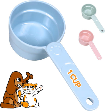 1/2 Cup Dog Food Scoop, Extra Long Handle Sturdy Melamine Pet Food Measuring Scoop with Clear Marking Lines, BPA-Free, Shatterproof, Dishwasher Safe (Butter Yellow, 1/2 Cup)