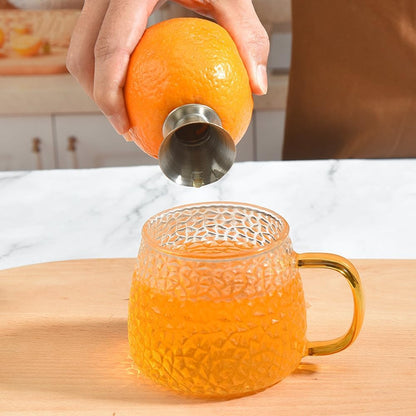 Manual Lemon Juicer, 304 Stainless Steel Mini Portable Thickened Hand Orange Squeezer for Home Kitchen Tools Easy to Clean Silver