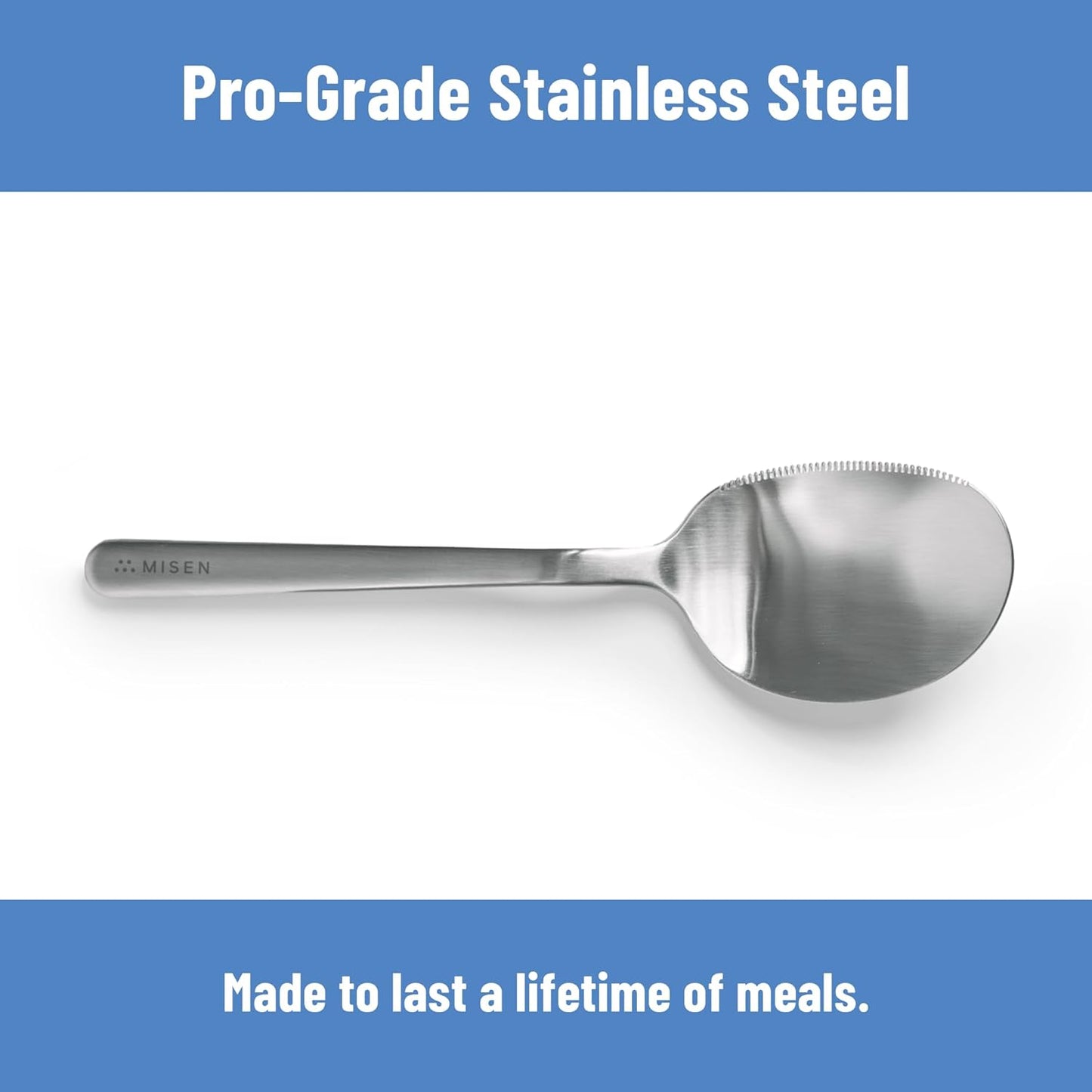 Misen Measuring Chef Spoon – Stainless Steel Cooking Spoon with Engraved Tablespoon Teaspoon and Milliliter Markings for Precise Measuring Mixing Sauces Dressings Marinades and Cooking Prep