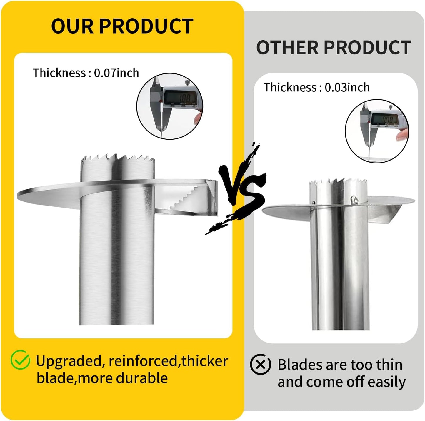 Pineapple Corer and Slicer,Pineapple Cutter,[Upgraded, Reinforced,Thicker Blade] 304 Stainless Steel for Home & Kitchen with Sharp Blade for Diced Fruit Rings